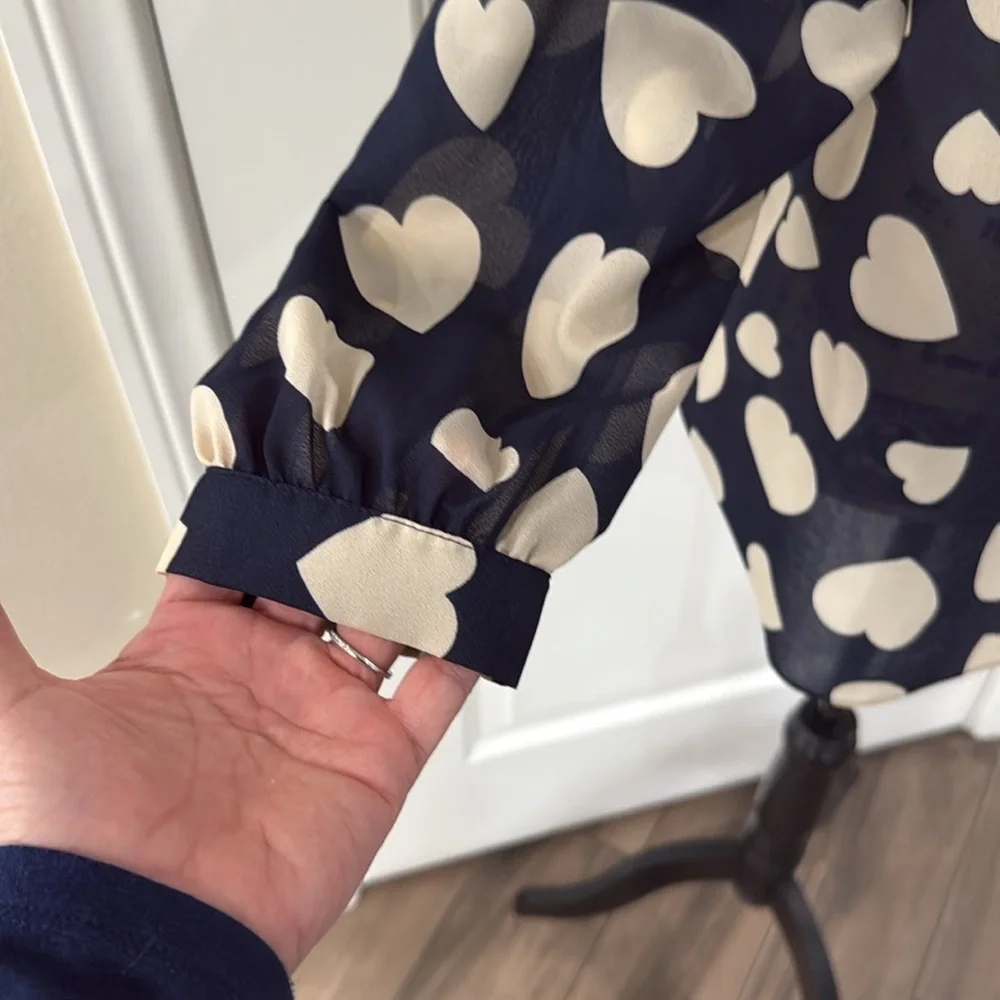 J. Crew Navy Hearts Top